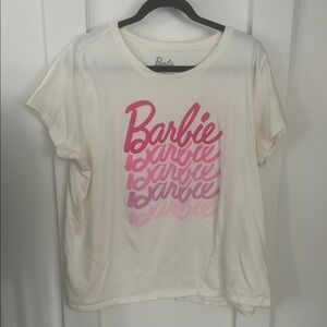 Barbie White and Pink Short Sleeve Tee